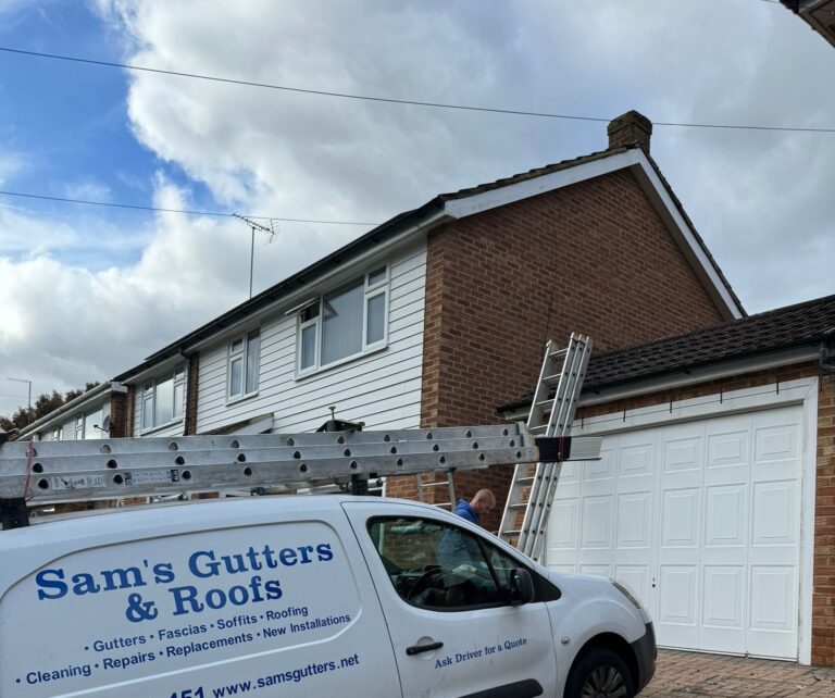 Ladder placement on the roof